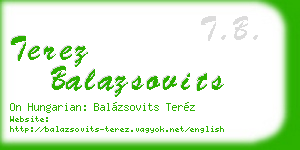terez balazsovits business card