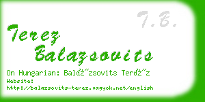 terez balazsovits business card